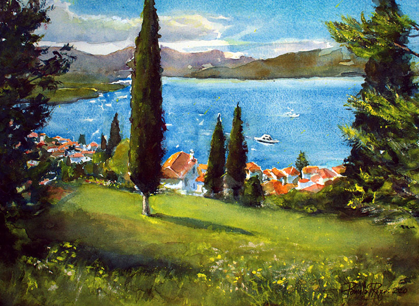 View from the Milo, Poros - Pamela Jane Rogers - Visual Artist & Author